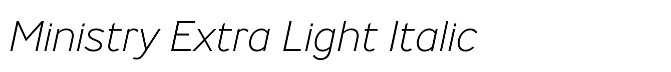 Ministry Extra Light Italic